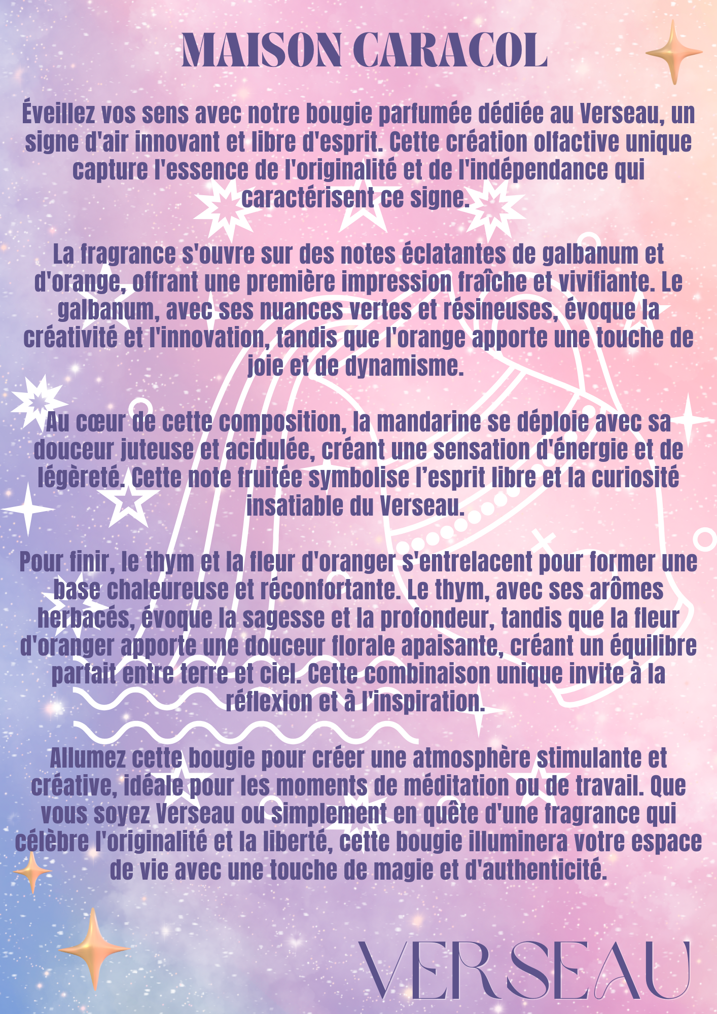 BOUGIE PARFUMÉE | ASTRO VERSEAU | 260g