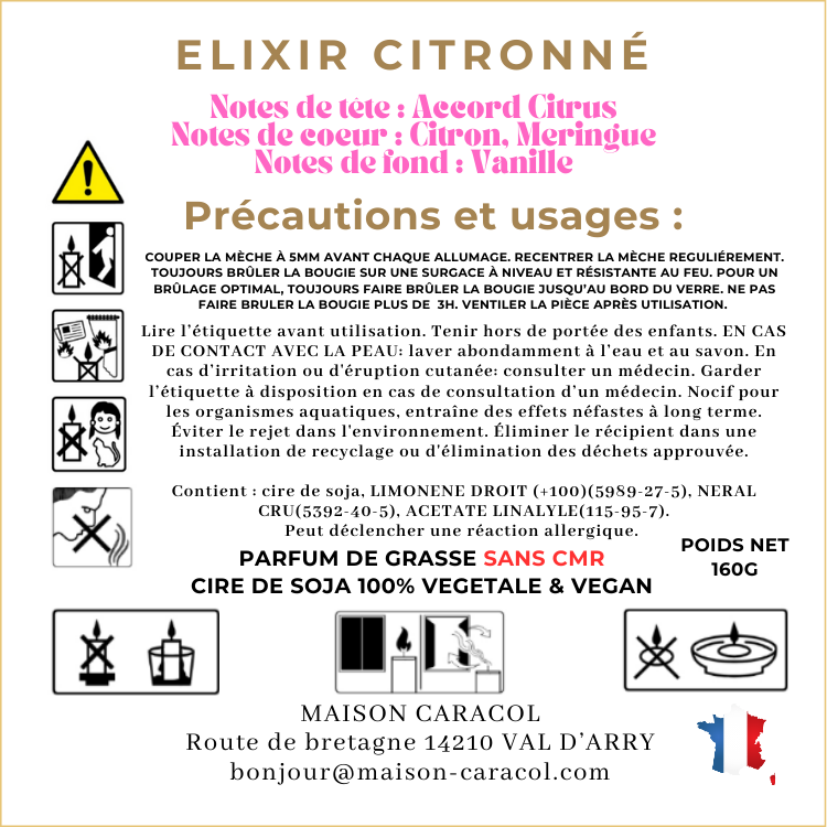 BOUGIE PARFUMÉE | ELIXIR CITRONNÉ | 160g